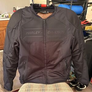 Large Harley Davidson Brawler mixed media riding jacket